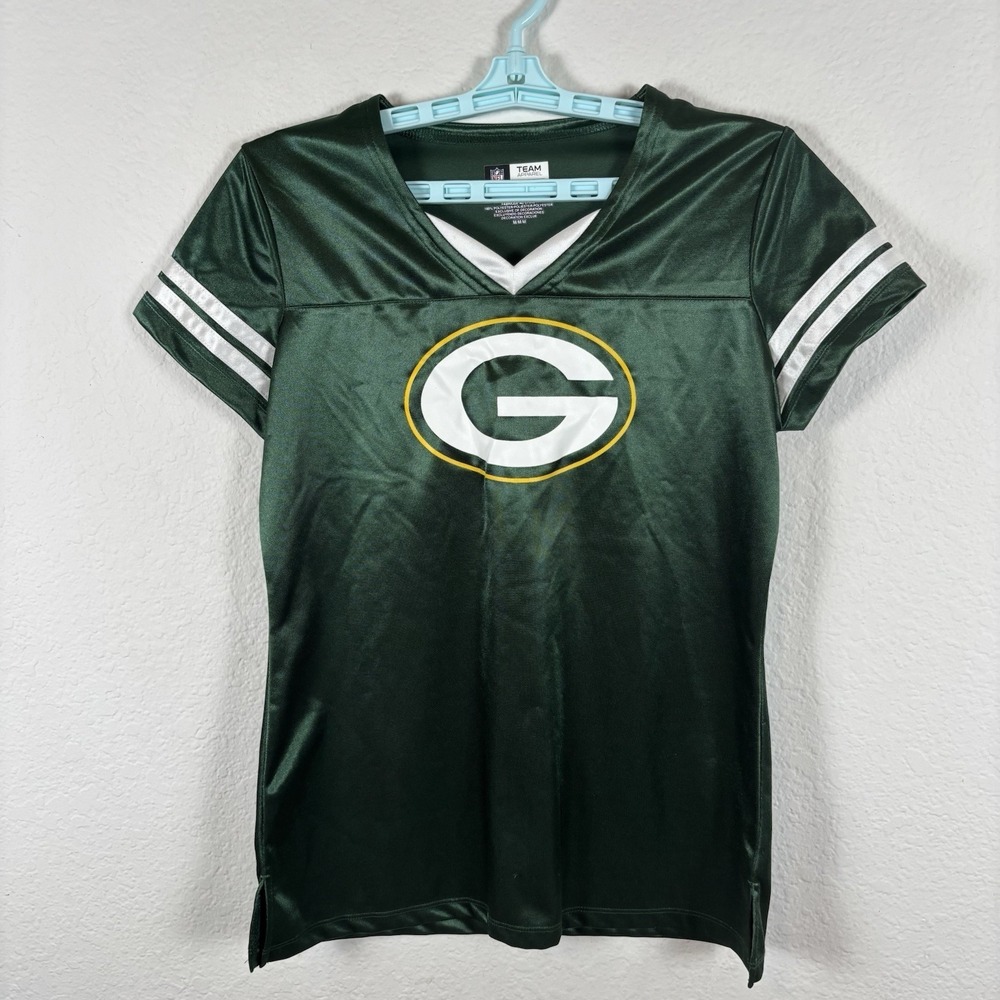 NFL Green Bay Packers Womens Shirt Top M Medium Short Sleeve Green Good
